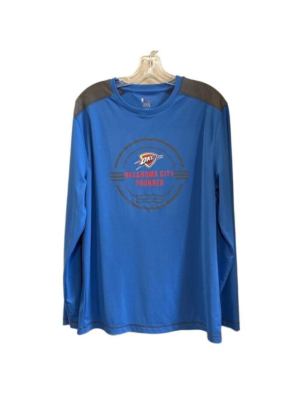 Men's Oklahoma City Thunder NBA Long Sleeve Performance Shirt. Size Large